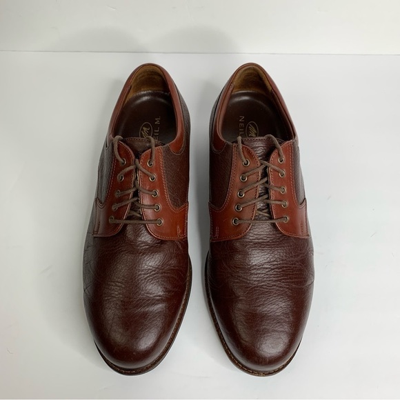 Neil M. 2 Tone Brown Oxford Pebble Leather Lace Removable Insole Shoes Size 12E3 main image 7